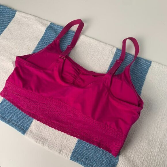 NWT Hot Pink 'So Soft' Lightly Lined Long Line Bralette - Auden - Picture 4 of 6